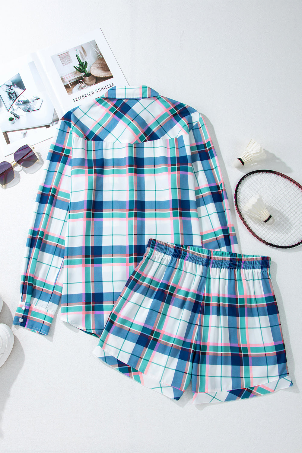 Blue Plaid Lounge Set LT