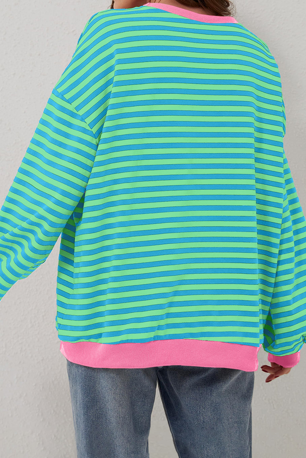 Blue Stripe Oversize Pullover LT