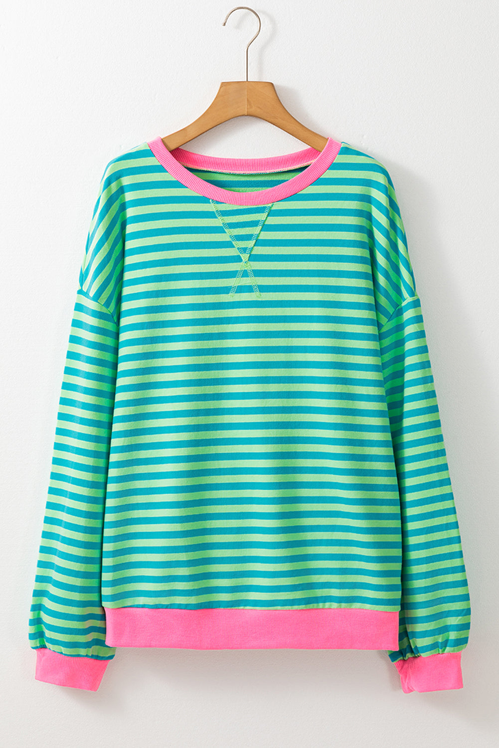 Blue Stripe Oversize Pullover LT