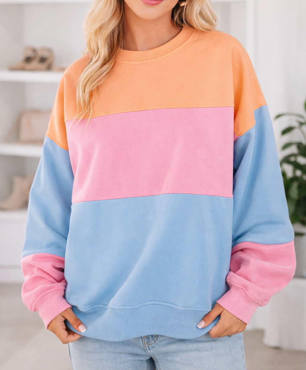 Blue Colorblock Sweatshirt FB