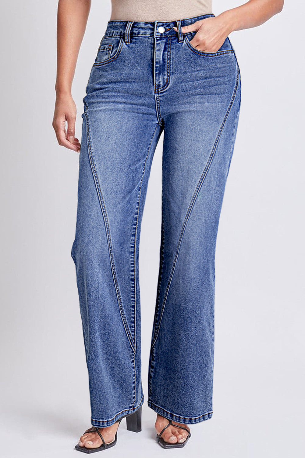 Blue Seam Detail Jeans LT