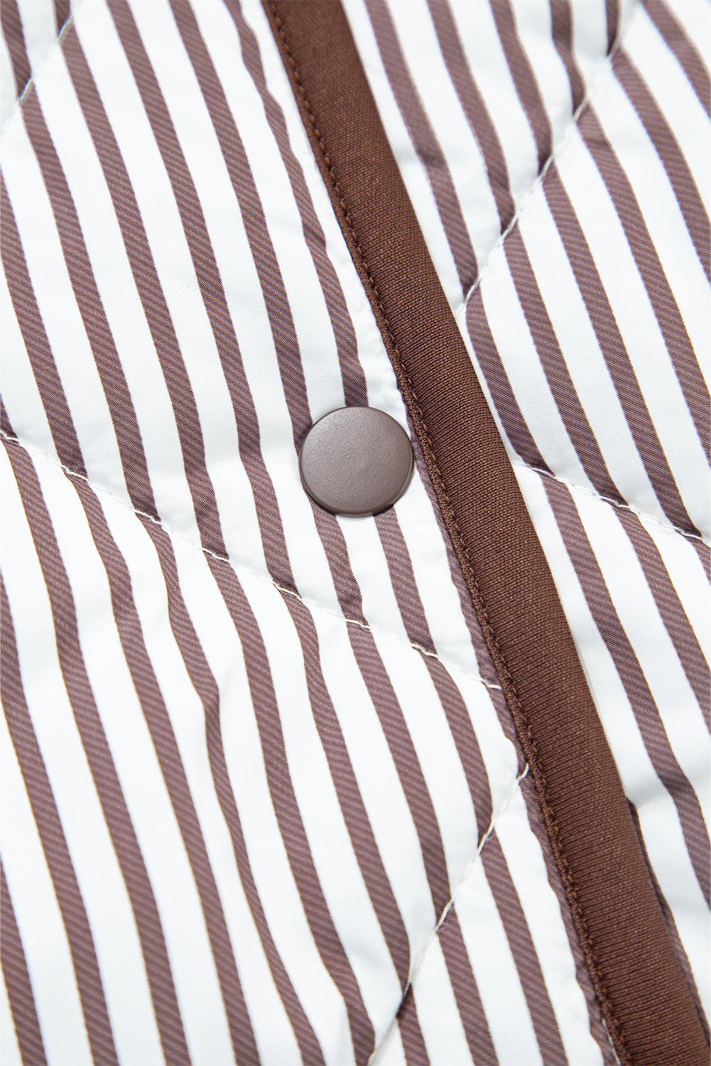 Brown Stripe Snap Button Vest LT