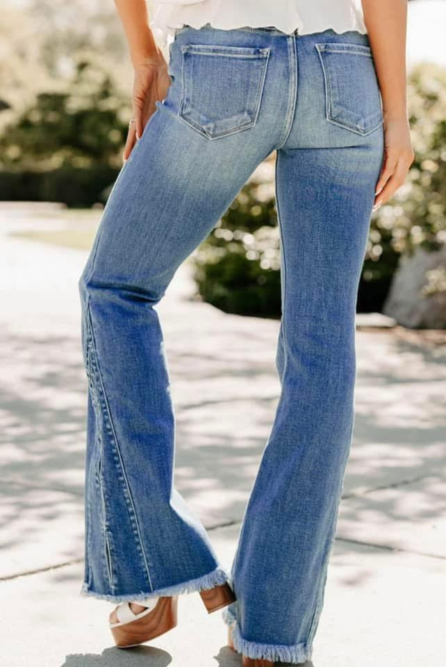Frayed Flare Jeans (pre-order)