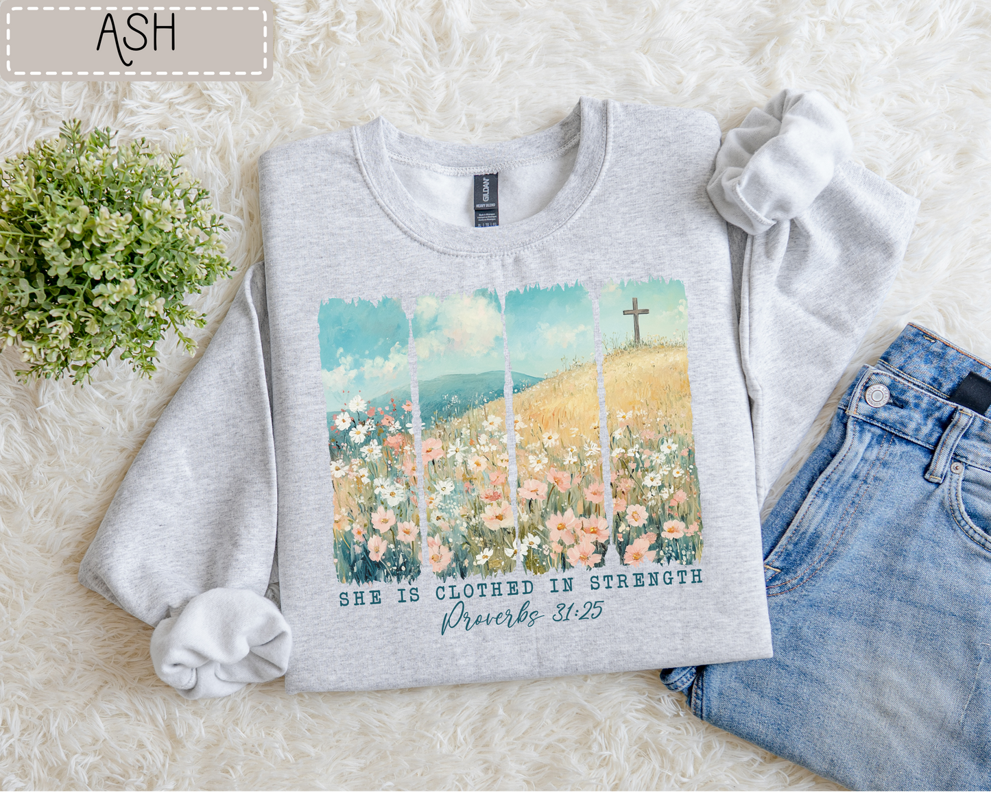 Clothed In Strength 4 Panel Sweatshirt RTS