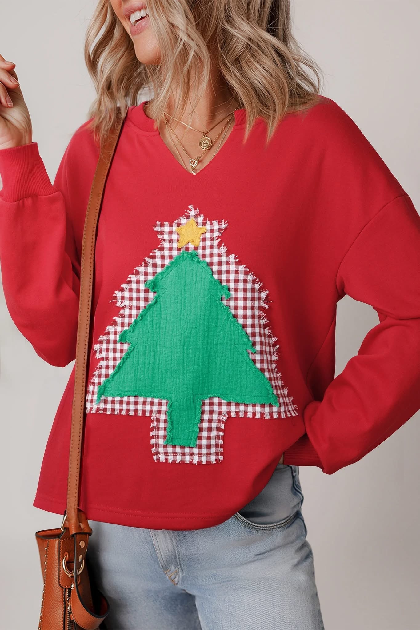 Plaid Christmas Tree Top INS