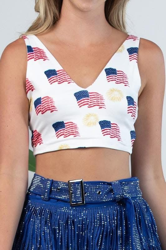 American Flag Crop Top INS