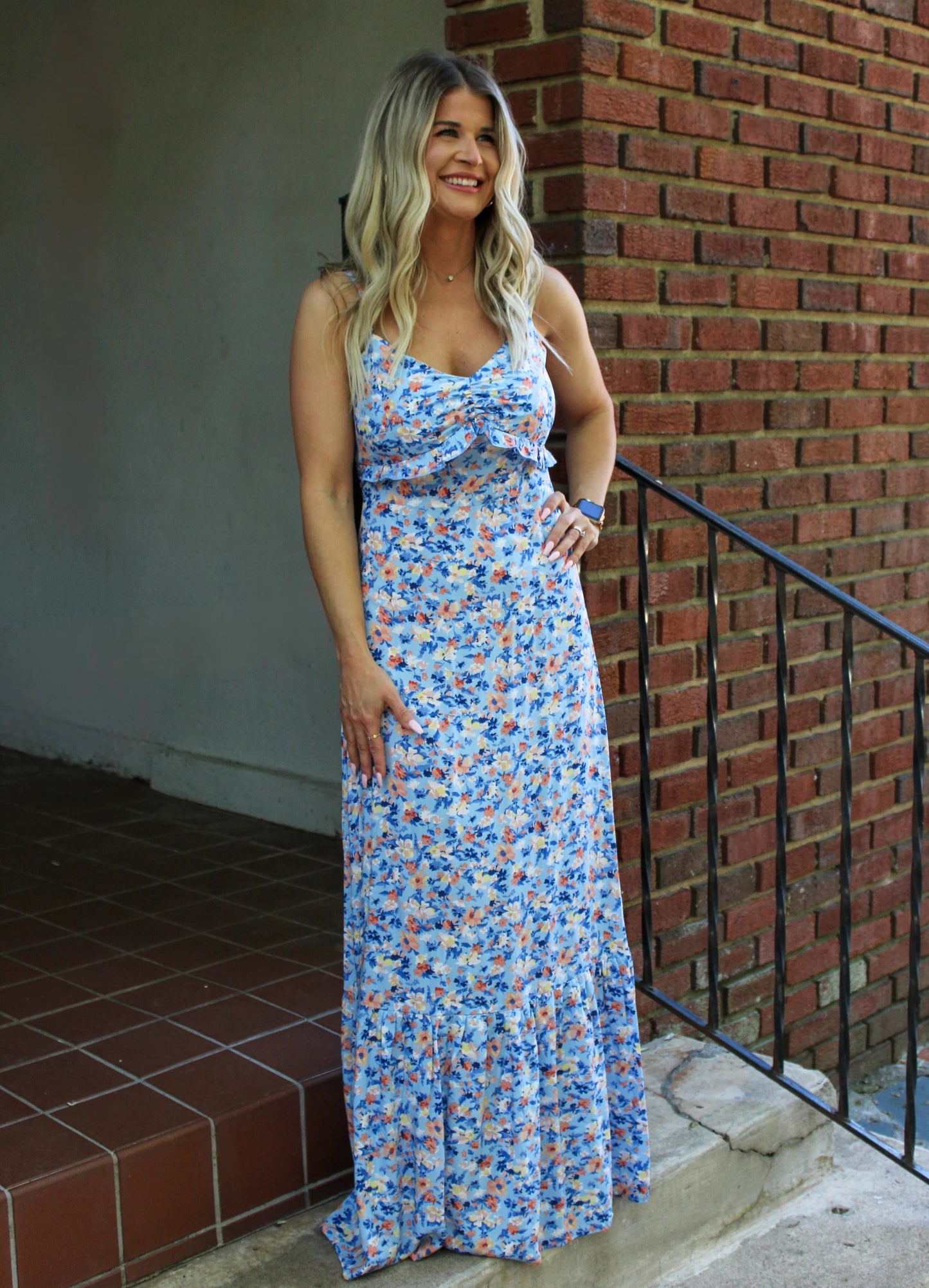 Blue Floral Maxi Dress INS