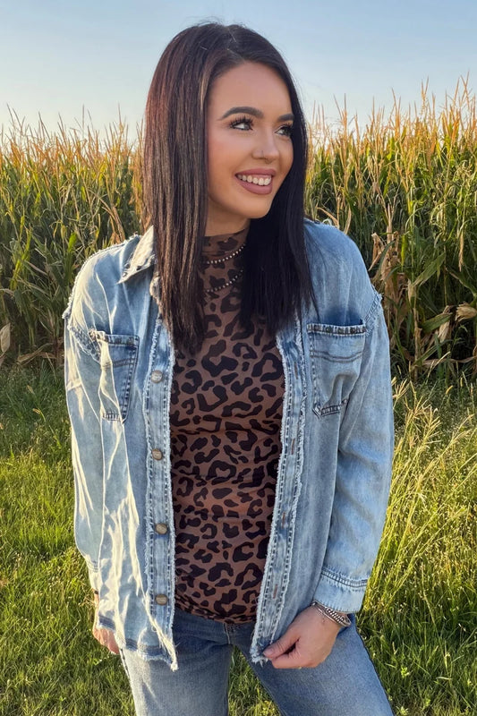 Studded Denim Button Up INS