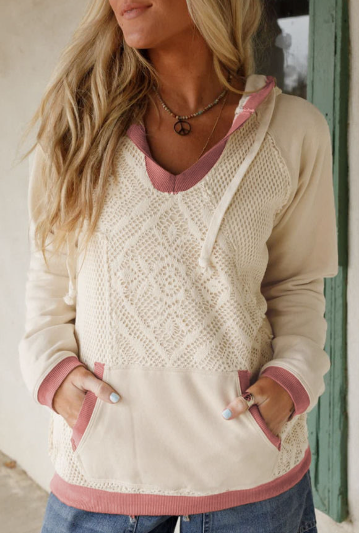 White Crochet Knit Hoodie (Pre-Order)