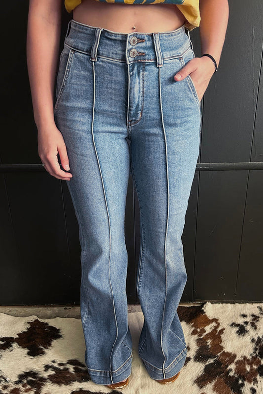 Double Button Bootcut Jeans August.