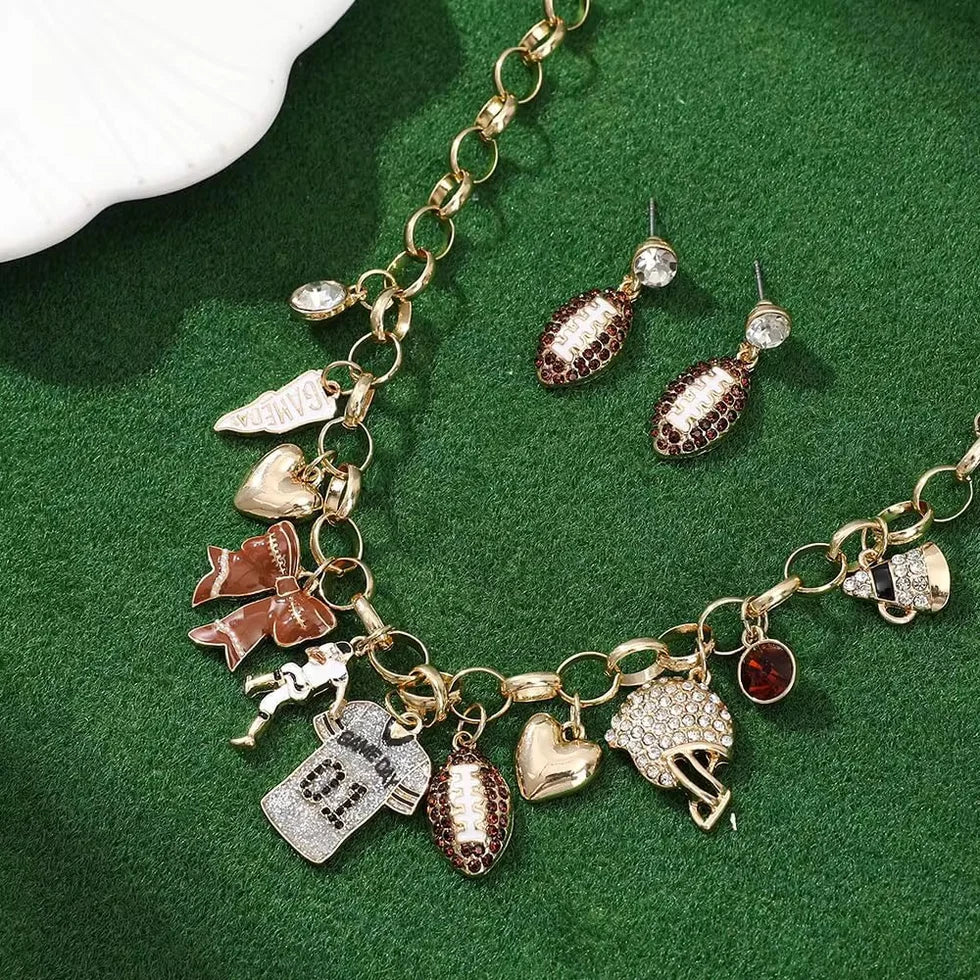 Football Necklace/Earring Set