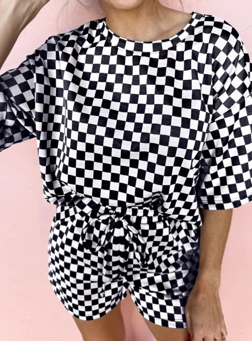 Checkered Shorts Set INS