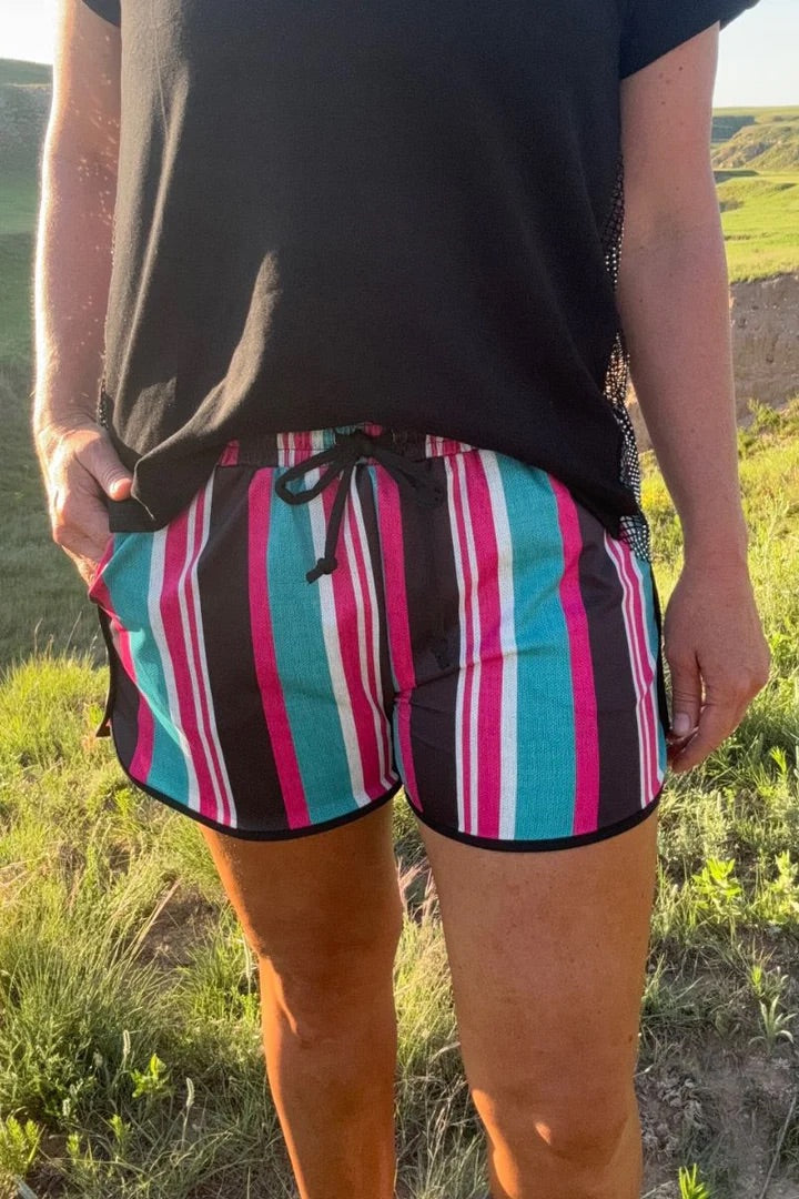 Striped Turquoise Shorts INS