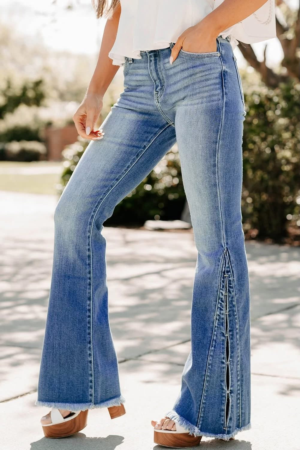 Frayed Flare Jeans (pre-order)