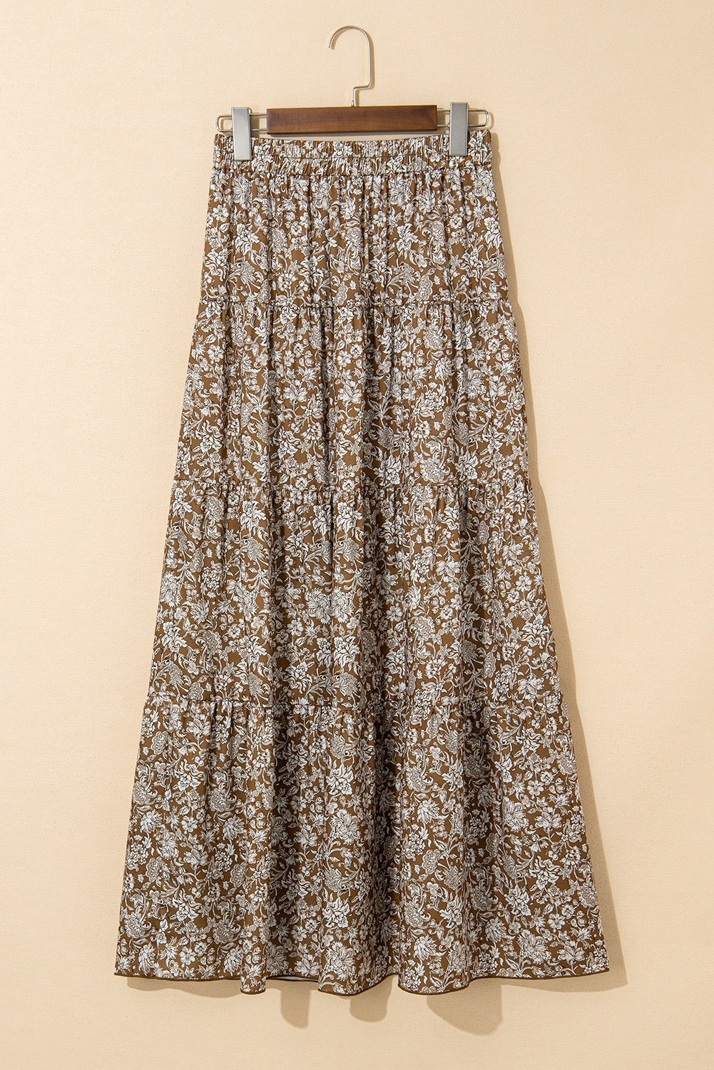 Brown Floral Maxi Skirt (Pre-Order)