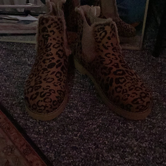 Leopard zip up Boots INS