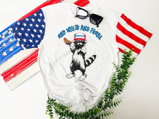 Red, White, and Feral- Stars and Stripes Tee INS