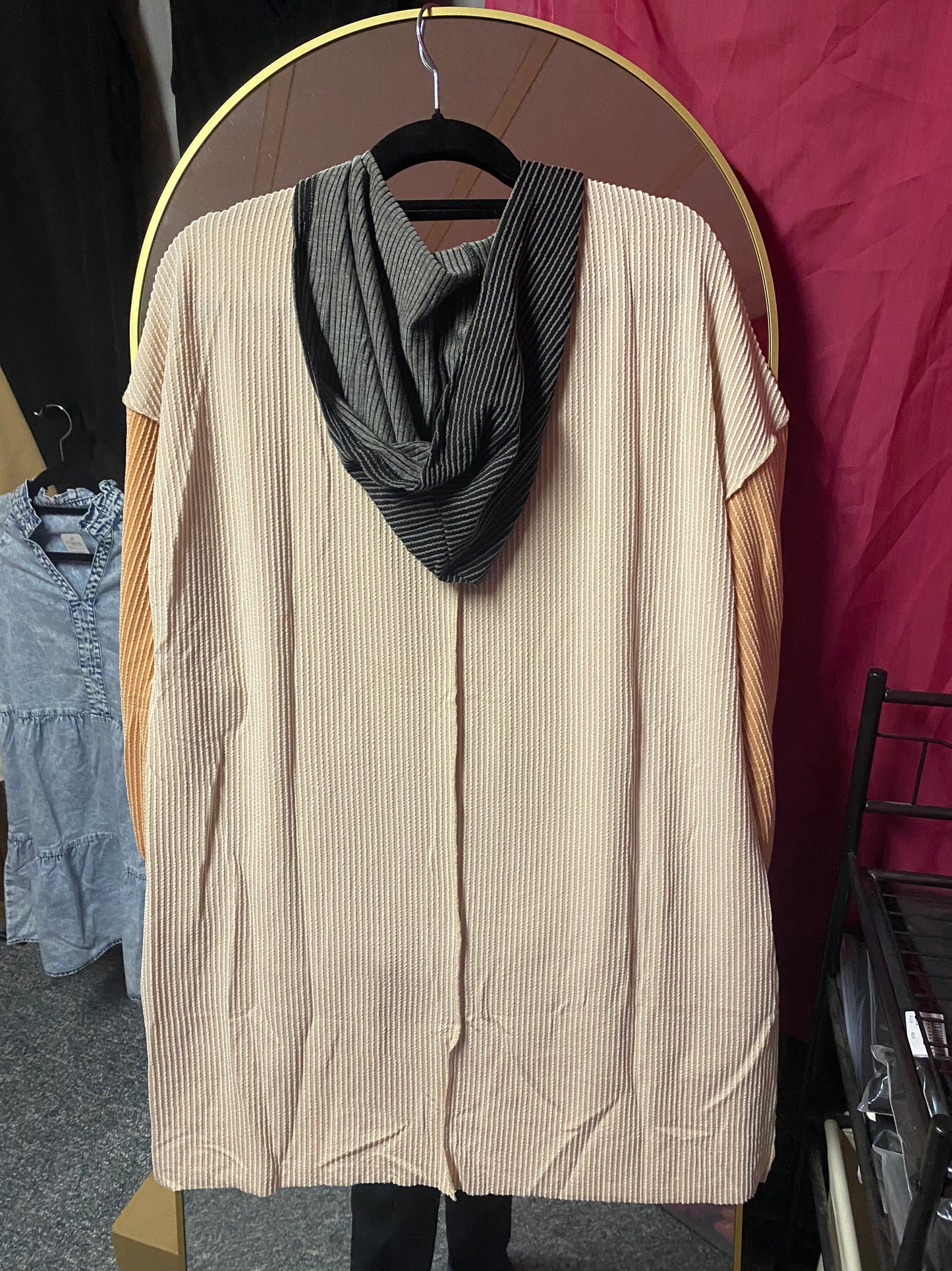 Smoke Gray Colorblock hoodie INS