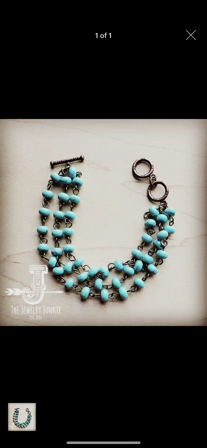 Triple Strand Turquoise Bracelet INS