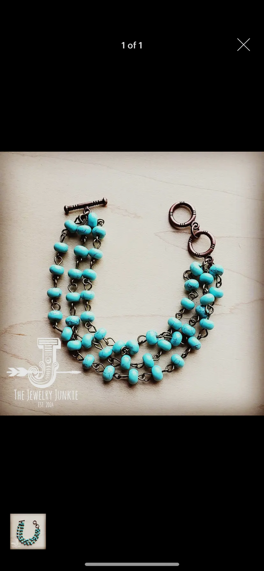 Triple Strand Turquoise Bracelet INS