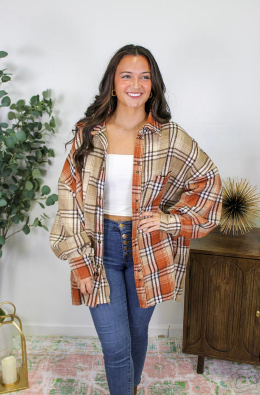 Oversized Plaid Shacket INS