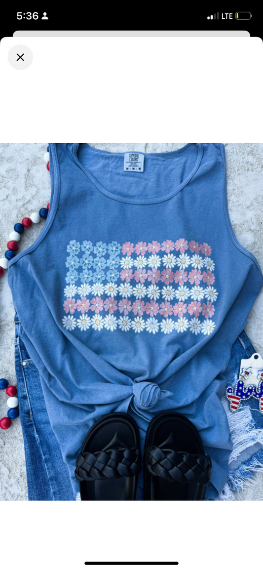 Vintage Floral Flag tank INS