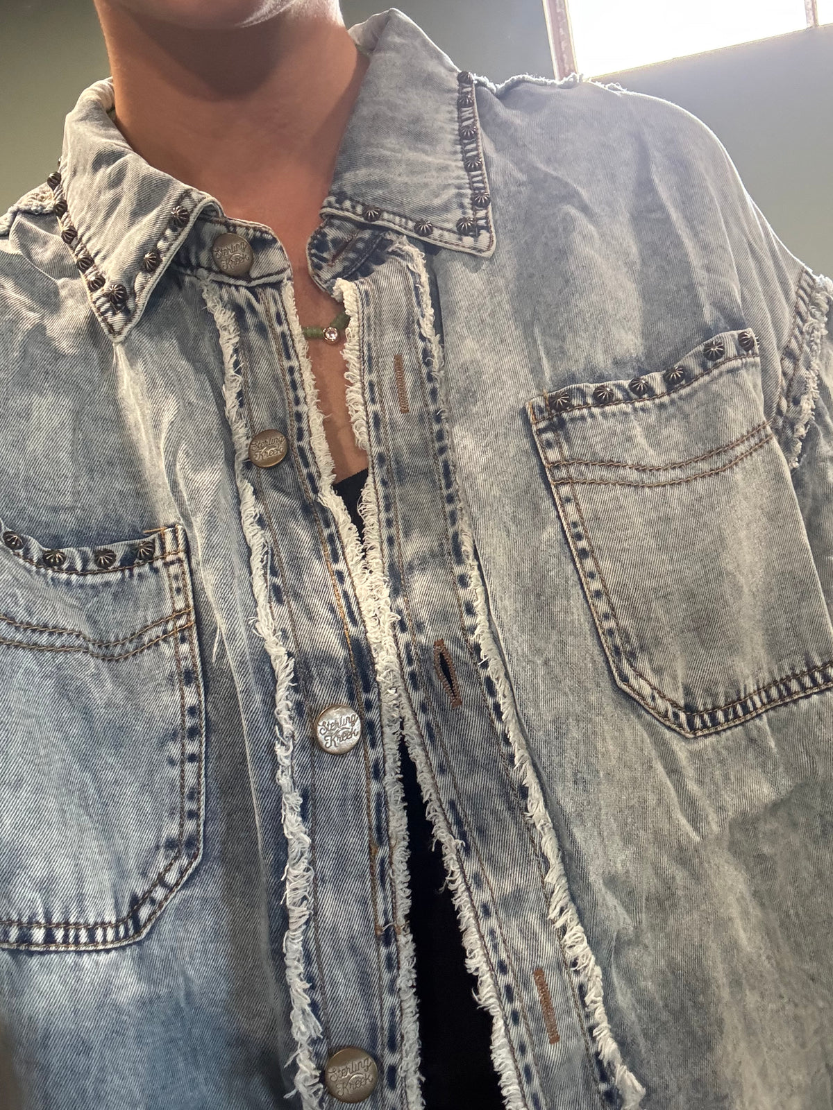 Studded Denim Button Up INS