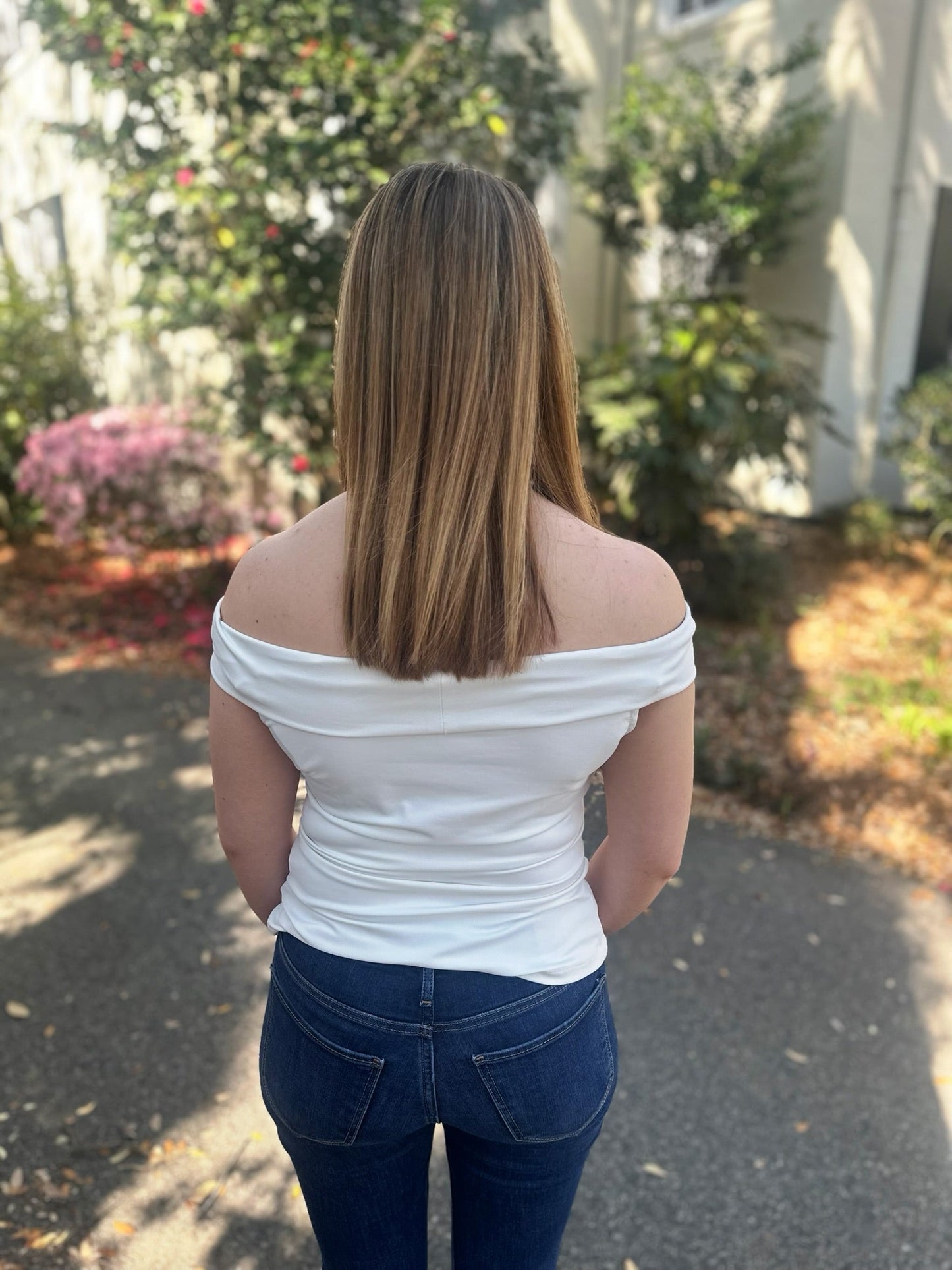 White Shoulder Top RTS