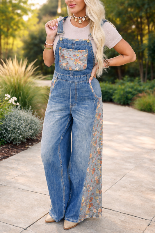 Floral Patchwork Overalls INS