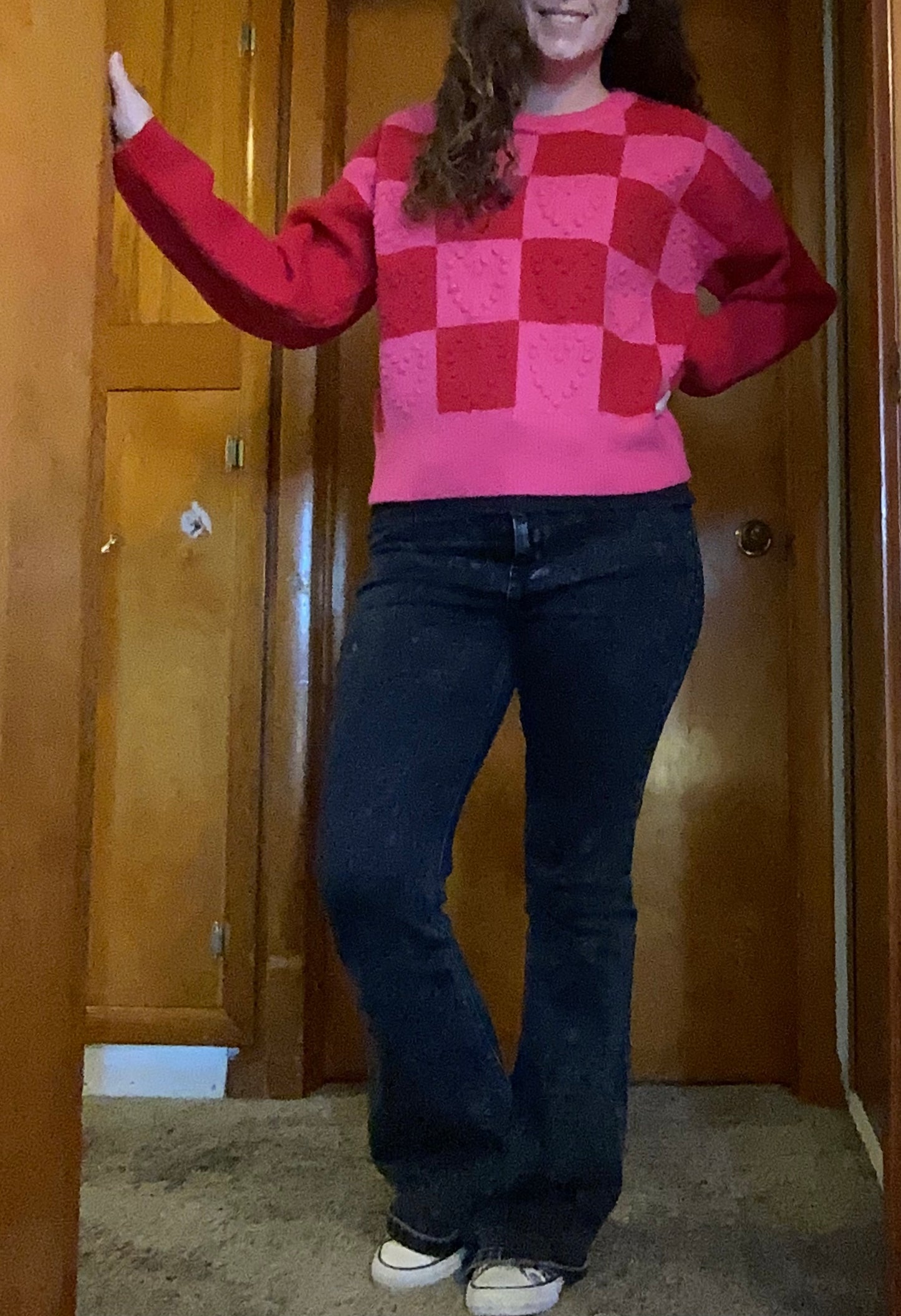 Checkered Heart Sweater INS