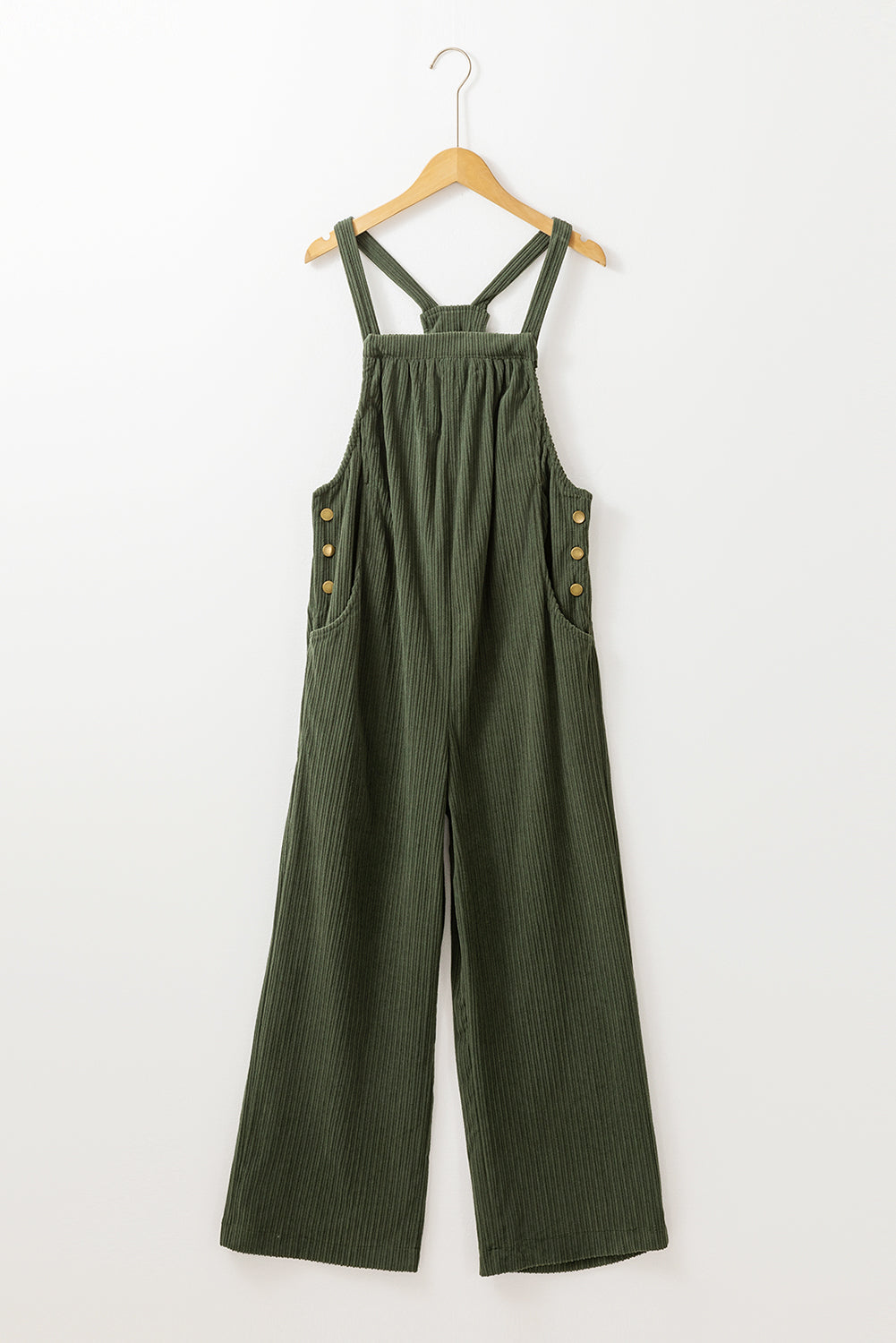 Green Corduroy Loose Overalls LT