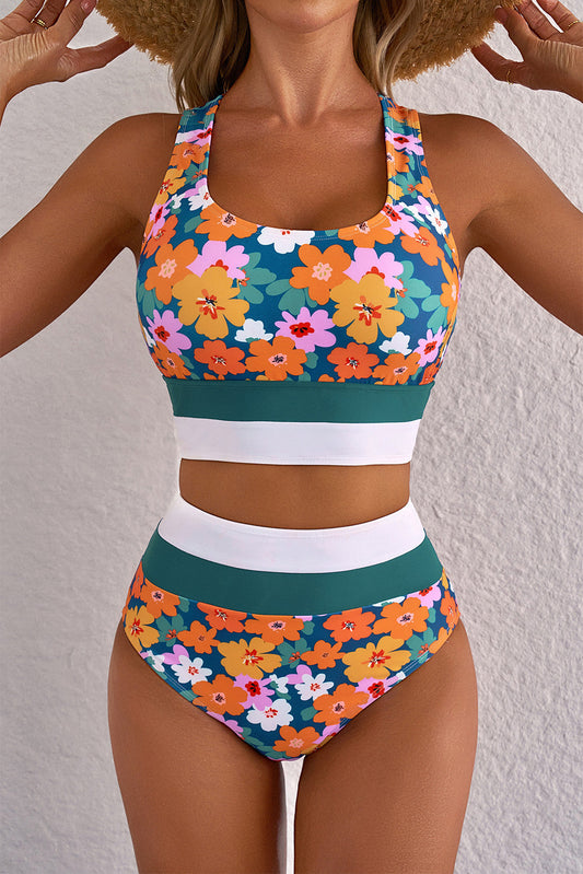 Green Floral Racerback Bikini (Pre-Order)