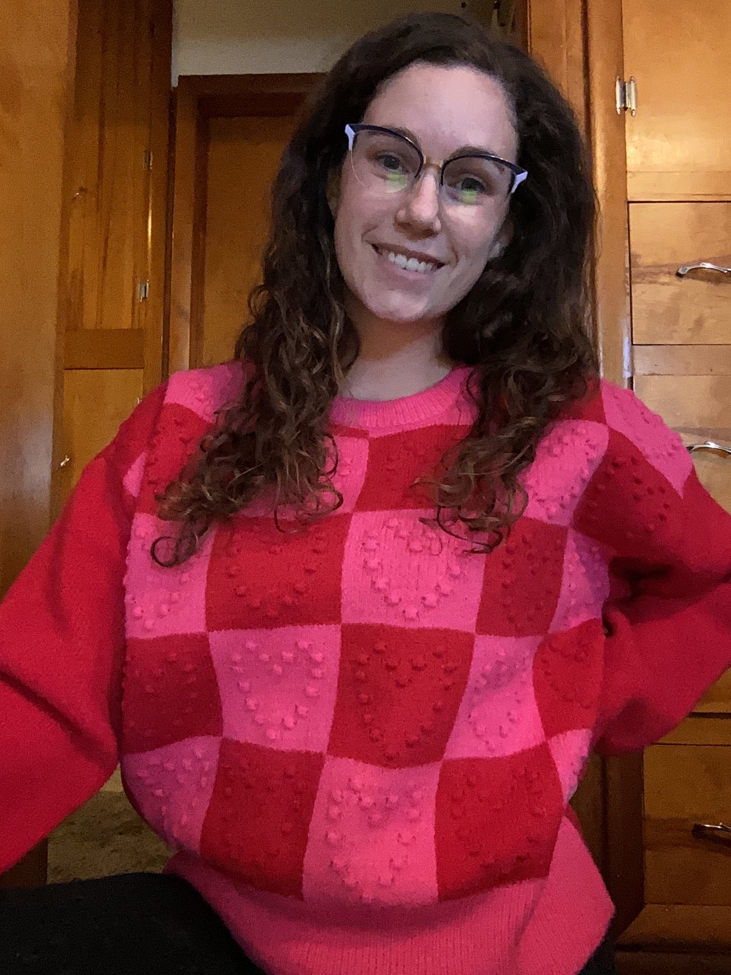 Checkered Heart Sweater INS