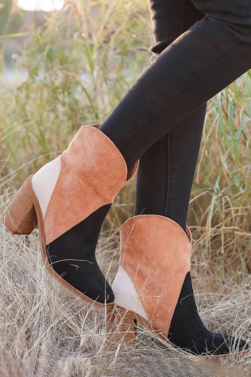 Black Colorblock booties INS