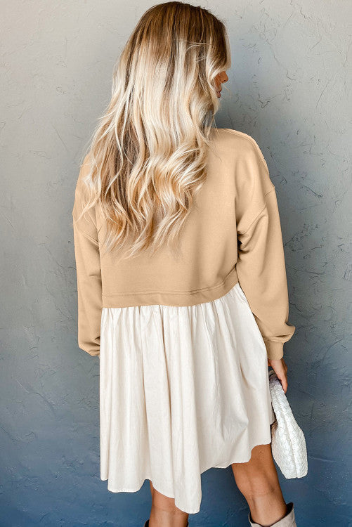 Khaki Sweatshirt Dress INS