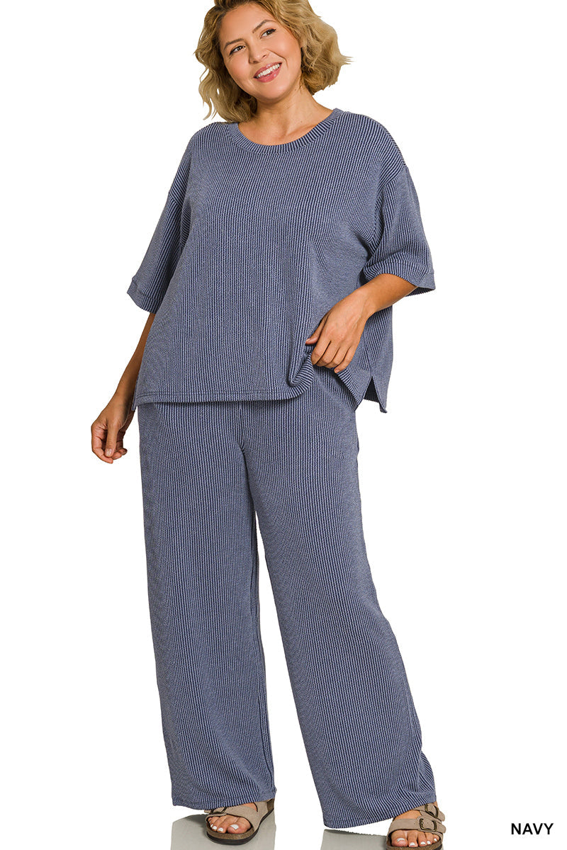 Plus-Raised Rib Set Zenana New RTS