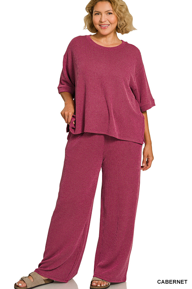 Plus-Raised Rib Set Zenana New RTS