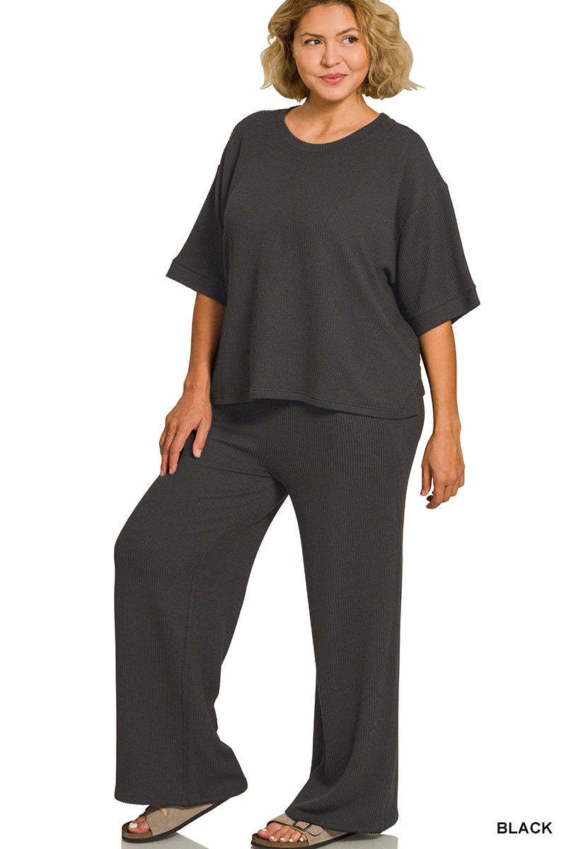 Plus-Raised Rib Set Zenana New RTS
