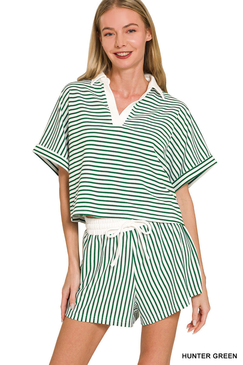 Striped- Collar Set Zenana New RTS