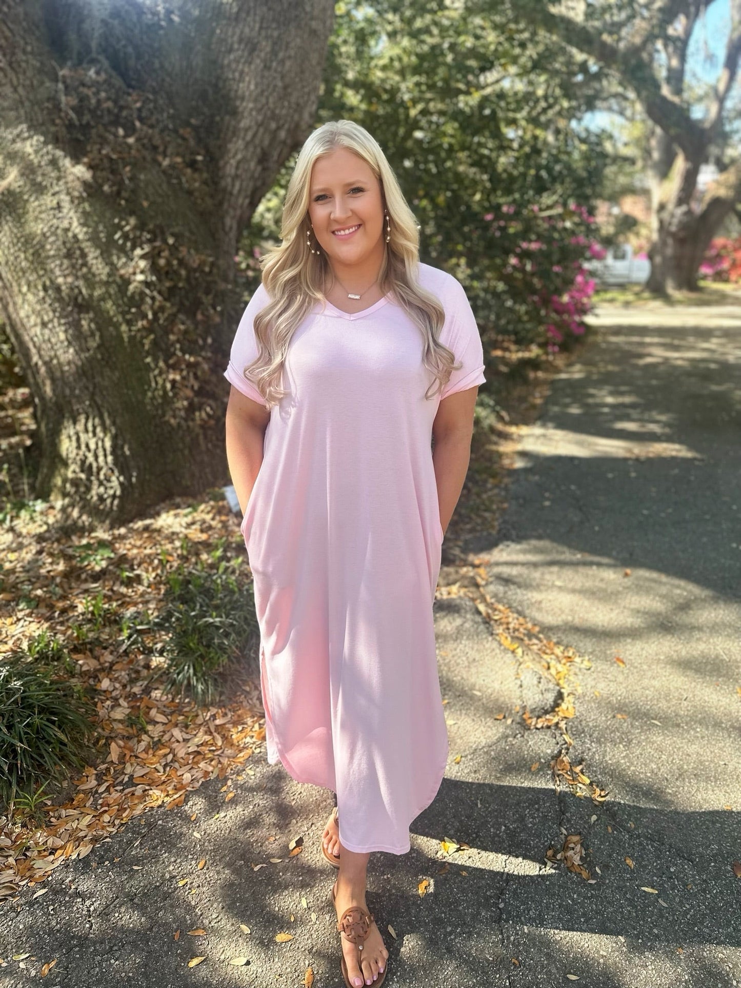 Pink T-shirt Maxi Dress INS