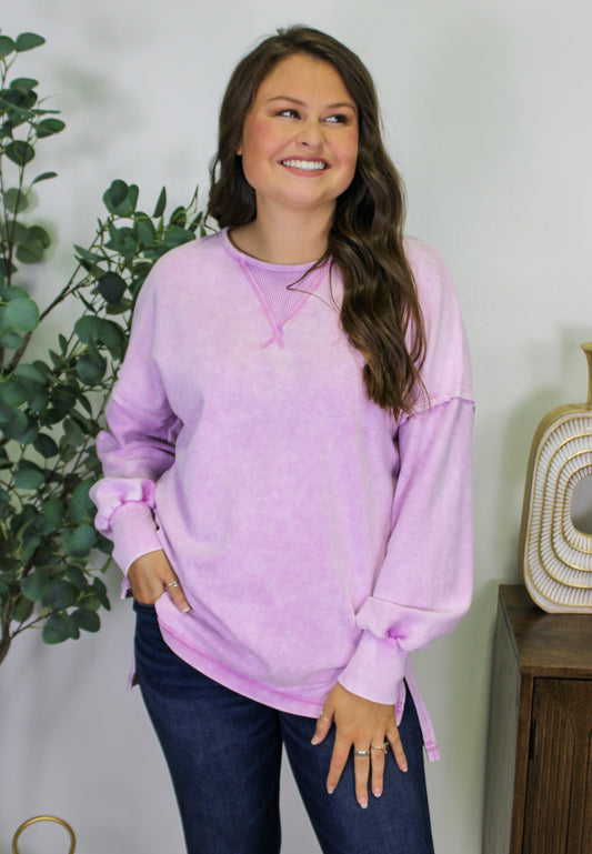 Oversized Purple Long Sleeve top INS