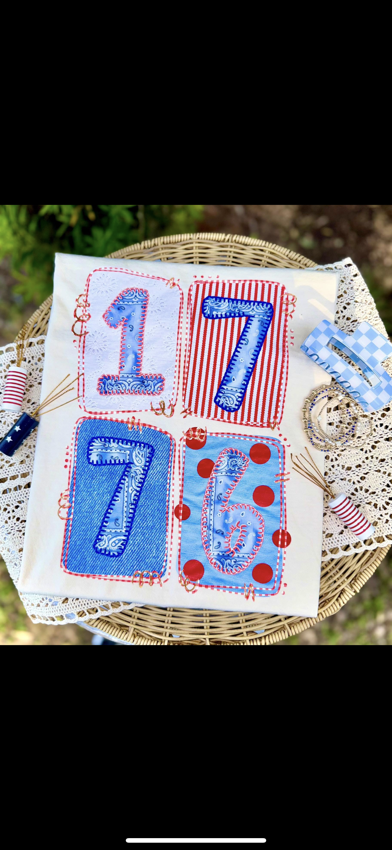 1776 Patchwork Collage Tee.