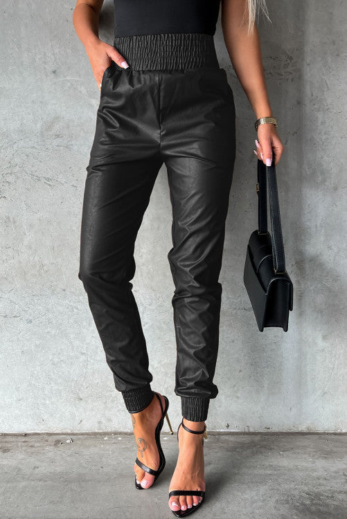 High waist Leather skinny pants INS