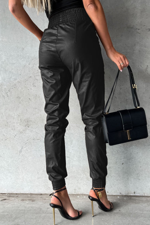 High waist Leather skinny pants INS