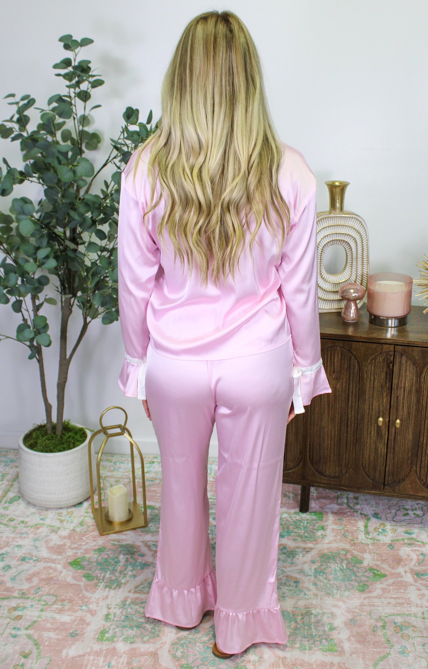 Pink Satin Pajamas RTS