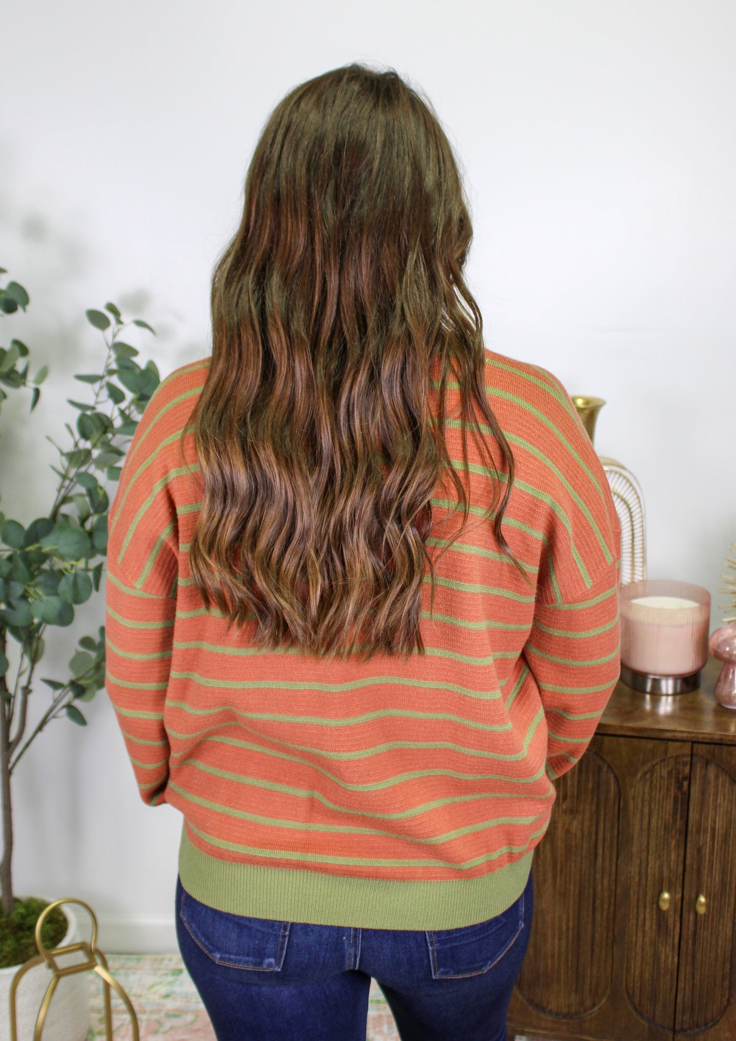 Brown and Green Striped Shirt LT