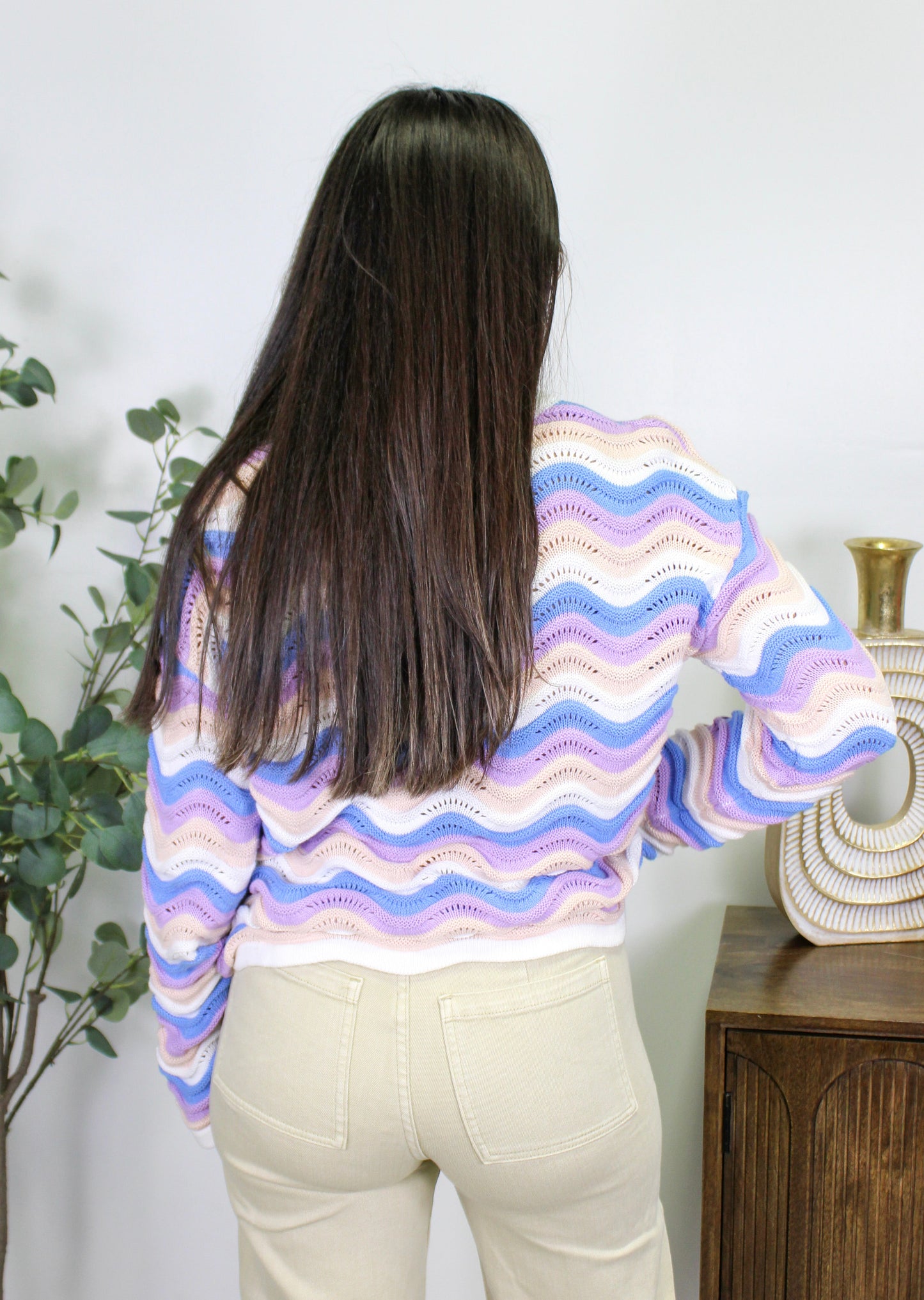 Wavy Stripes Knit Sweater LT