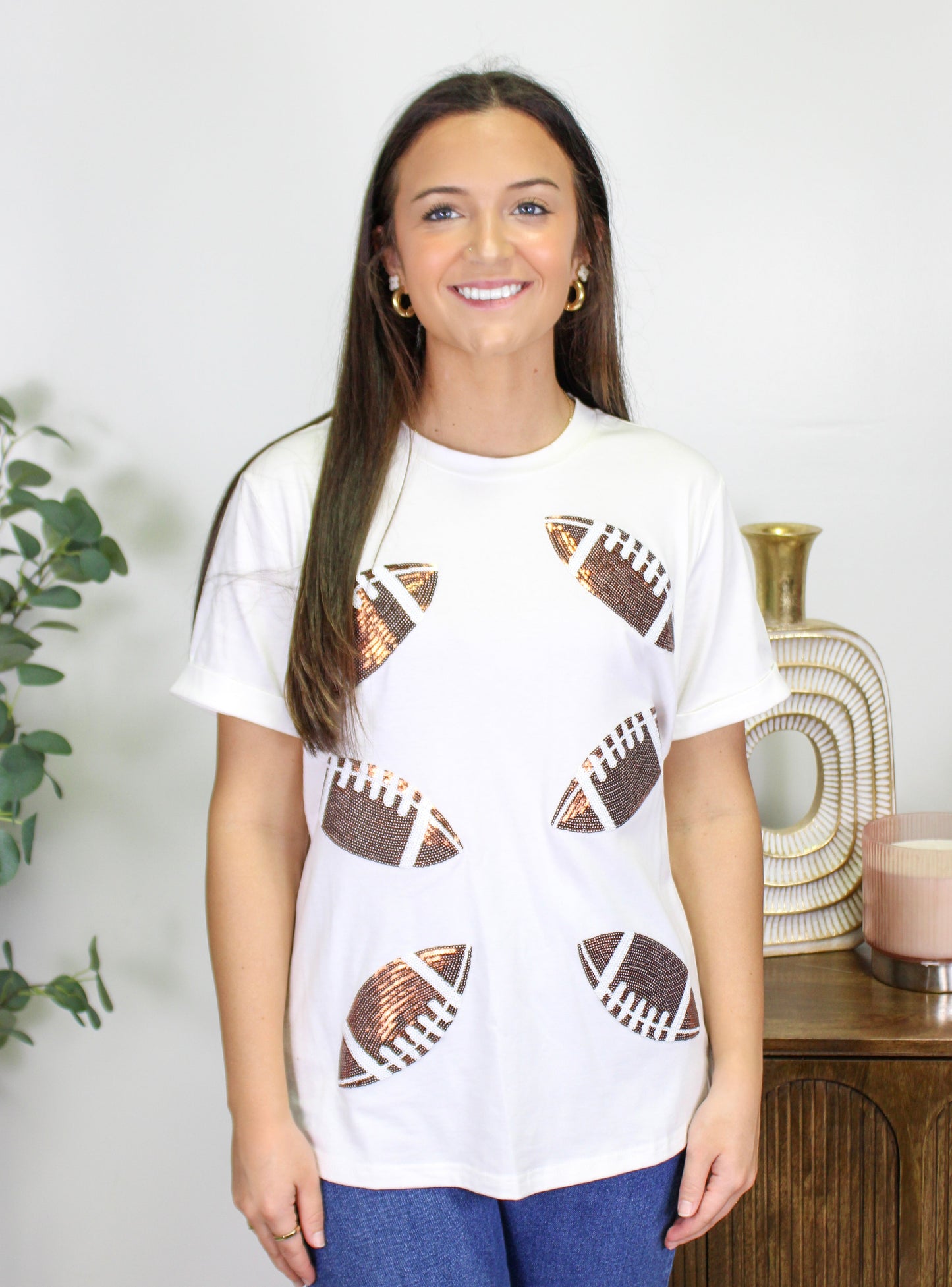 Football Sequin Tee LT