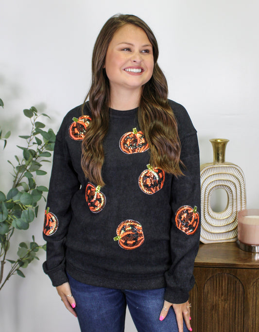 Corded Pumpkin Sweatshirt LT