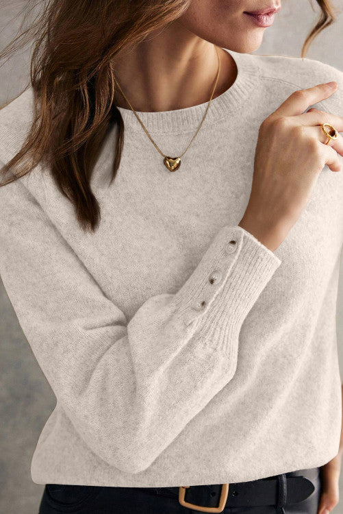 Botton Sleeve Crew Neck LT